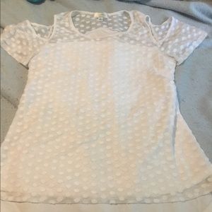 Sheer lines top with split shoulders size large